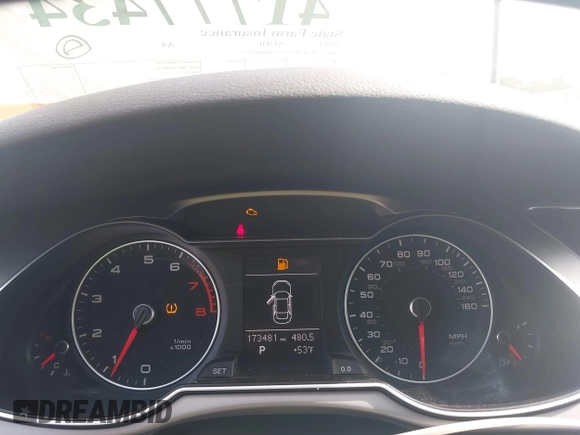 2013 Audi A4 Premium с VIN WAUBFAFLXDN005355, выставлен на аукционе IAAI как лот 41777434 с пробегом 173 481 миль миль и . История ставок и продаж доступна на DreamBid. Изображение 7.
