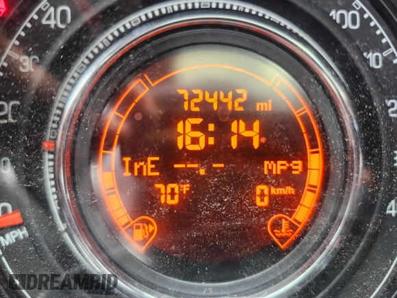 2013 FIAT 500 Turbo with VIN 3C3CFFHHXDT746395, listed as a Copart auction lot 44839585 with 72,442 mi miles and Clean Title. Bid and sale history available at carsss.com. Image 8.