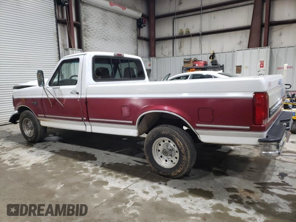 1995 Ford F-150 with VIN 1FTEF15H0SLB89677, listed as a Copart auction lot 89332325 with 186,501 mi miles and Salvage Title. Bid and sale history available at carsss.com. Image 2.