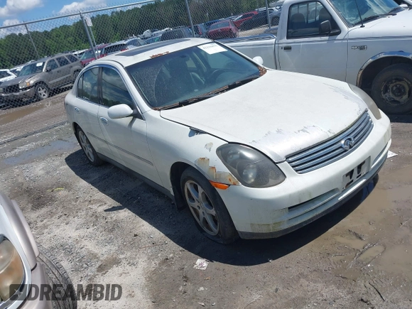 2004 Infiniti G35 w/Leather with VIN JNKCV51F44M717397, listed as a IAAI auction lot 42216675 with Not Provided miles and . Bid and sale history available at DreamBid. Image 1.