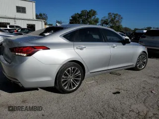 2017 Genesis G80 3.8L with VIN KMHGN4JE6HU175371, listed as a Copart auction lot 76589624 with 104,265 mi miles and Salvage Title. Bid and sale history available at carsss.com. Image 3.