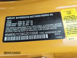 2016 MINI Hardtop 4 Door z VIN WMWXU1C56G2D10006, wystawiony jako IAAI lot #41752731 z przebiegiem 67 844 mil mil oraz . Historia ofert i sprzedaży dostępna na DreamBid. Obrazek 9.