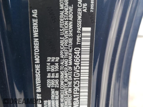 2016 BMW 2 Series 228i z VIN WBA1F9C51GV546640, wystawiony jako Copart lot #55635985 z przebiegiem 78 189 mil mil oraz Szkoda całkowita • Salvage title. Historia ofert i sprzedaży dostępna na DreamBid. Obrazek 13.