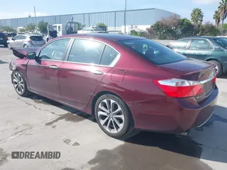 2014 Honda Accord Sport with VIN 1HGCR2F57EA244460, listed as a IAAI auction lot 42057412 with 214,441 mi miles and . Bid and sale history available at carsss.com. Image 3.