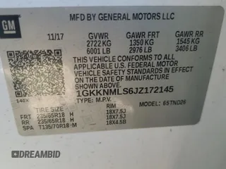 2018 GMC Acadia SLT with VIN 1GKKNMLS6JZ172145, listed as a Copart auction lot 46928845 with 130,950 mi miles and Salvage Title. Bid and sale history available at carsss.com. Image 13.