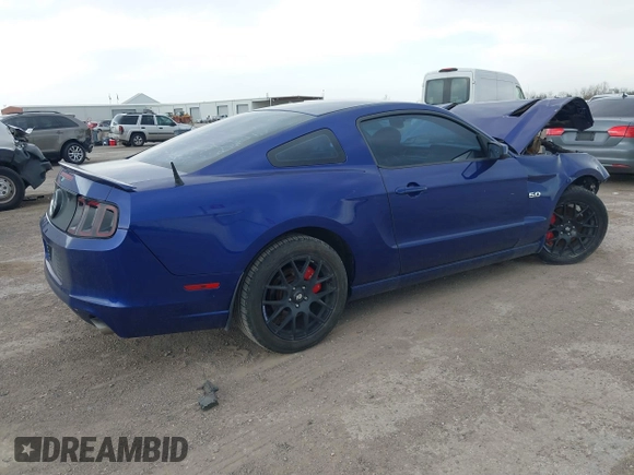 2013 Ford Mustang GT with VIN 1ZVBP8CF9D5236090, listed as a IAAI auction lot 41763178 with 106,027 mi miles and . Bid and sale history available at DreamBid. Image 4.