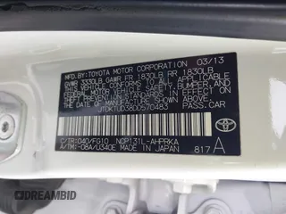 2013 Toyota Yaris L with VIN JTDKTUD38DD570483, listed as a IAAI auction lot 42071550 with 65,186 mi miles and . Bid and sale history available at DreamBid. Image 9.