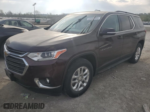 2021 Chevrolet Traverse LT Cloth z VIN 1GNERGKW9MJ253055, wystawiony jako Copart lot #53691895 z przebiegiem 29 608 mil mil oraz Szkoda całkowita • Salvage title. Historia ofert i sprzedaży dostępna na DreamBid. Obrazek 1.