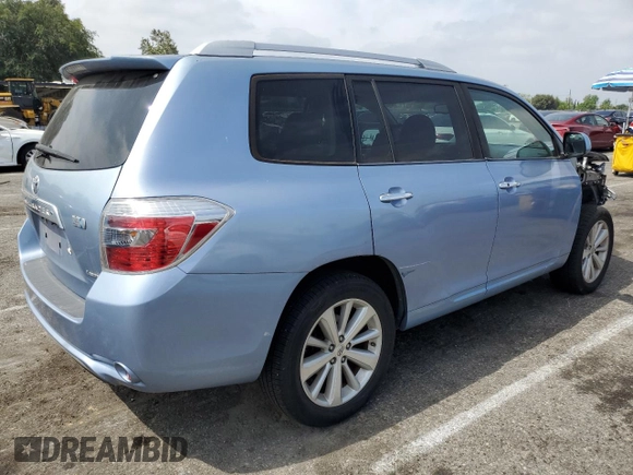 2009 Toyota Highlander Limited with VIN JTEEW44A892031699, listed as a Copart auction lot 58791485 with 73,270 mi miles and Salvage title. Bid and sale history available at DreamBid. Image 3.