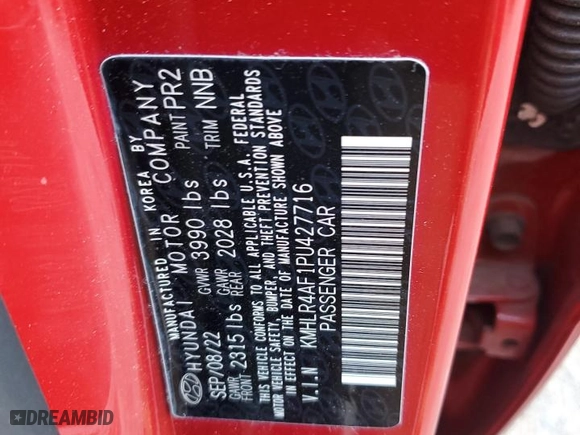 2023 Hyundai Elantra N Line with VIN KMHLR4AF1PU427716, listed as a Copart auction lot 45559385 with 31,622 mi miles and Salvage Title. Bid and sale history available at carsss.com. Image 13.