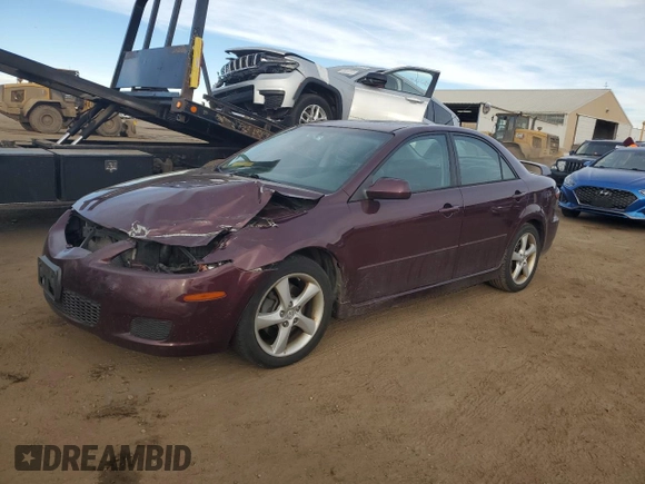 2008 Mazda 6 i Sport VE with VIN 1YVHP80C285M21606, listed as a Copart auction lot 84184734 with 156,097 mi miles and Salvage Title. Bid and sale history available at carsss.com. Image 1.