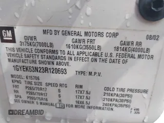 2003 Cadillac Escalade z VIN 1GYEK63N23R120693, wystawiony jako IAAI lot #42259496 z przebiegiem 234 263 mil mil oraz . Historia ofert i sprzedaży dostępna na DreamBid. Obrazek 9.