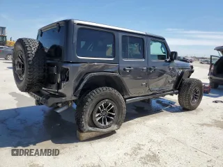 2024 Jeep Wrangler Willys with VIN 1C4RJXDG9RW286042, listed as a Copart auction lot 49459025 with 6,417 mi miles and Salvage title. Bid and sale history available at DreamBid. Image 3.