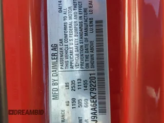 2014 Smart fortwo Passion z VIN WMEEJ9AA6EK792201, wystawiony jako Copart lot #74756574 z przebiegiem 17 282 mil mil oraz Szkody całkowita. Historia ofert i sprzedaży dostępna na DreamBid. Obrazek 12.