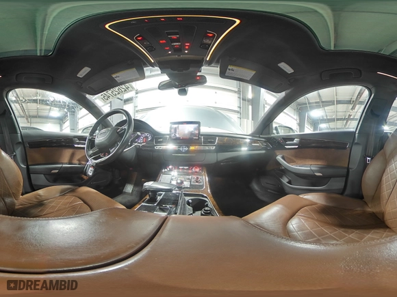 2014 Audi A8 L 3.0T with VIN WAURGAFD7EN005416, listed as a Copart auction lot 42625745 with 141,244 mi miles and Salvage Title. Bid and sale history available at carsss.com. Image 14.