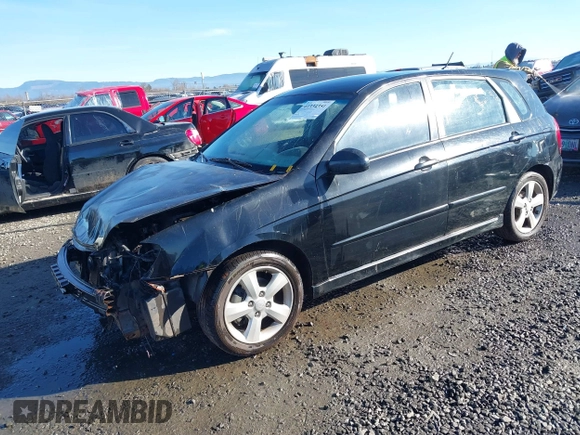 2008 Kia Spectra with VIN KNAFE162485017888, listed as a IAAI auction lot 41334351 with 195,280 mi miles. Bid and sale history available at carsss.com. Image 18.