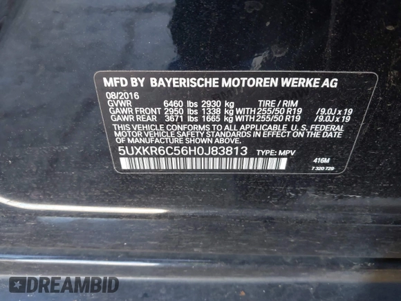 2017 BMW X5 xDrive50i z VIN 5UXKR6C56H0J83813, wystawiony jako IAAI lot #41398752 z przebiegiem 105 239 mil mil oraz . Historia ofert i sprzedaży dostępna na DreamBid. Obrazek 9.