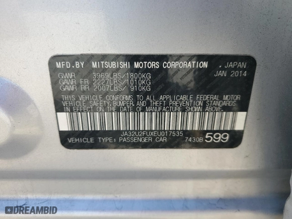 2014 Mitsubishi Lancer ES with VIN JA32U2FUXEU017535, listed as a Copart auction lot 41632535 with 130,108 mi miles and Clean Title. Bid and sale history available at carsss.com. Image 15.