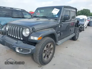 2018 Jeep Wrangler Unlimited Sahara z VIN 1C4HJXEG5JW194523, wystawiony jako IAAI lot #42056557 z przebiegiem 71 141 mil mil oraz . Historia ofert i sprzedaży dostępna na DreamBid. Obrazek 2.