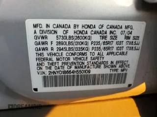2004 Acura MDX Touring Pkg with VIN 2HNYD18664H550109, listed as a Copart auction lot 78240704 with 182,621 mi miles and Clean Title. Bid and sale history available at carsss.com. Image 13.
