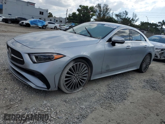 2022 Mercedes-Benz CLS with VIN W1K2J5KB1NA095676, listed as a Copart auction lot 51993254 with 0 mi miles and Salvage Title. Bid and sale history available at carsss.com. Image 1.