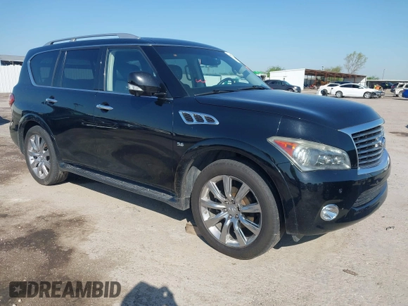 2014 Infiniti QX80 z VIN JN8AZ2NF2E9553274, wystawiony jako IAAI lot #41964242 z przebiegiem 95 667 mil mil oraz . Historia ofert i sprzedaży dostępna na DreamBid. Obrazek 1.