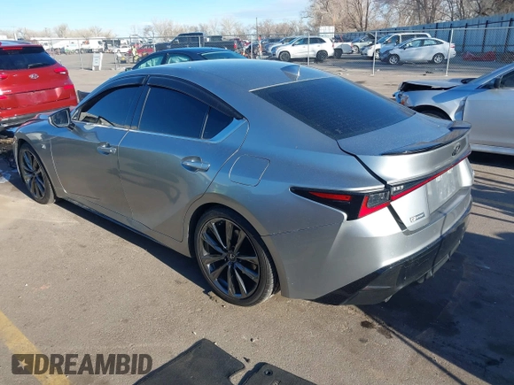 2021 Lexus IS with VIN JTHGZ1B23M5042856, listed as a IAAI auction lot 41858343 with 61,790 mi miles. Bid and sale history available at carsss.com. Image 3.