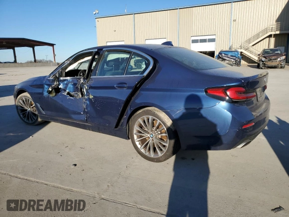2021 BMW 5 Series 540i with VIN WBA53BJ05MWW90741, listed as a Copart auction lot 84337374 with Not Provided miles and Salvage Title. Bid and sale history available at DreamBid. Image 2.