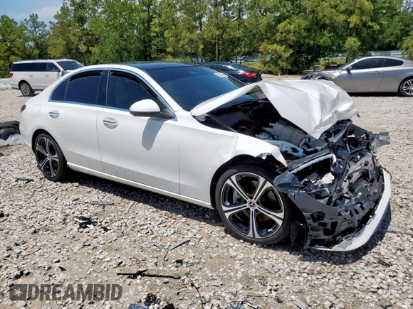 2023 Mercedes-Benz C 300 with VIN W1KAF4GB4PR141067, listed as a Copart auction lot 58231185 with 16,405 mi miles and Salvage title. Bid and sale history available at DreamBid. Image 4.