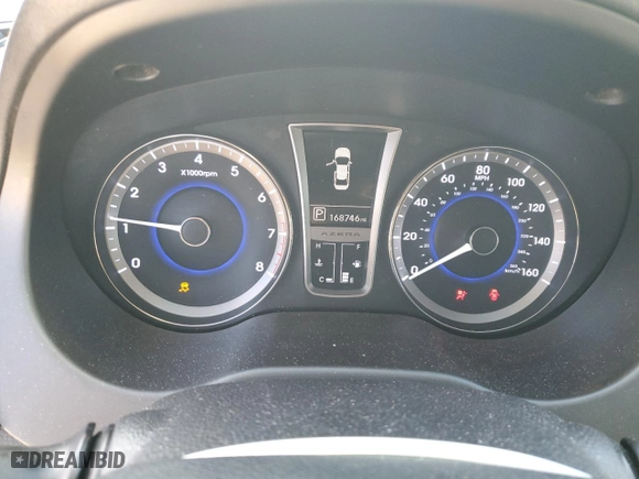 2013 Hyundai Azera with VIN KMHFG4JGXDA240841, listed as a Copart auction lot 82084474 with 168,746 mi miles and Salvage Title. Bid and sale history available at carsss.com. Image 9.