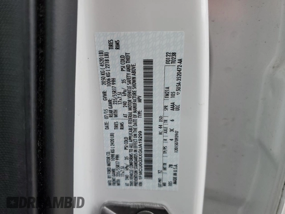 2016 Ford Escape SE with VIN 1FMCU0GXXGUA19299, listed as a Copart auction lot 50228975 with 77,436 mi miles and Salvage Title. Bid and sale history available at carsss.com. Image 13.