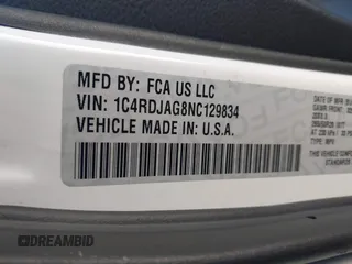 2022 Dodge Durango SXT with VIN 1C4RDJAG8NC129834, listed as a IAAI auction lot 41497961 with 58,270 mi miles and . Bid and sale history available at DreamBid. Image 9.