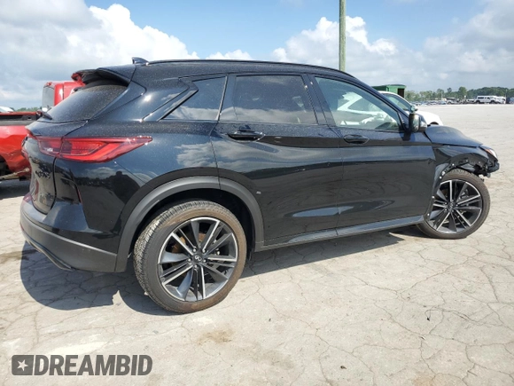 2023 Infiniti QX50 Sport with VIN 3PCAJ5FB0PF114339, listed as a Copart auction lot 57389284 with 11,462 mi miles and Salvage Title. Bid and sale history available at DreamBid. Image 3.
