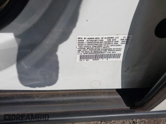 2014 Acura MDX Advance with VIN 5FRYD4H89EB028427, listed as a IAAI auction lot 41215006 with Not Provided miles and . Bid and sale history available at DreamBid. Image 9.