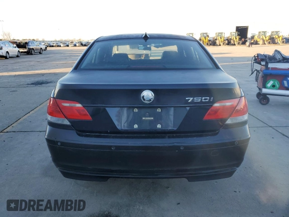 2006 BMW 7 Series 750i with VIN WBAHL83516DT05036, listed as a Copart auction lot 44456615 with 134,056 mi miles and Salvage title. Bid and sale history available at DreamBid. Image 6.