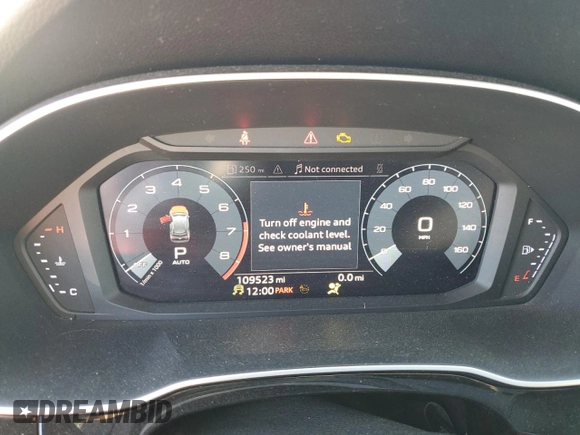 2020 Audi Q3 Premium z VIN WA1AECF34L1024819, wystawiony jako Copart lot #53194995 z przebiegiem 109 523 mil mil oraz Szkoda całkowita • Salvage title. Historia ofert i sprzedaży dostępna na DreamBid. Obrazek 9.