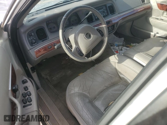 2002 Mercury Grand Marquis LS Premium with VIN 2MEFM75W62X642522, listed as a Copart auction lot 47744225 with 118,318 mi miles and Salvage Title. Bid and sale history available at DreamBid. Image 8.