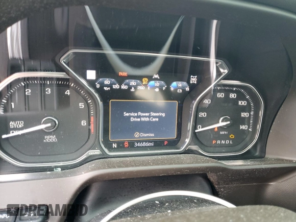 2021 GMC Sierra 1500 Denali with VIN 1GTU9FEL1MZ252967, listed as a Copart auction lot 58204675 with 34,686 mi miles and Salvage title. Bid and sale history available at DreamBid. Image 9.