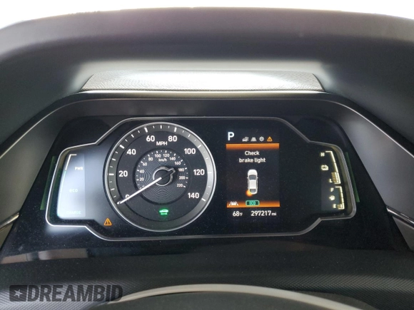 2020 Hyundai Ioniq Blue with VIN KMHC65LC6LU214918, listed as a Copart auction lot 57986465 with 297,217 mi miles and Salvage title. Bid and sale history available at DreamBid. Image 9.