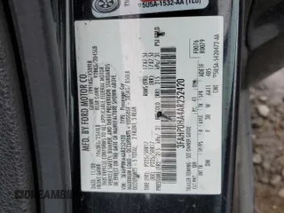 2010 Ford Fusion SE with VIN 3FAHP0HA4AR252420, listed as a Copart auction lot 50619045 with 216,186 mi miles and Salvage Title. Bid and sale history available at DreamBid. Image 12.