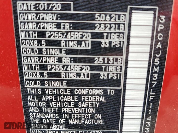 2020 Infiniti QX50 Sensory z VIN 3PCAJ5M37LF114330, wystawiony jako Copart lot #58788595 z przebiegiem 50 754 mil mil oraz Szkoda całkowita • Salvage title. Historia ofert i sprzedaży dostępna na DreamBid. Obrazek 12.