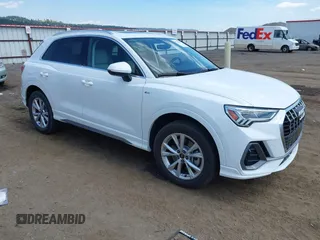 2023 Audi Q3 S line Premium with VIN WA1DECF32P1089395, listed as a IAAI auction lot 42726165 with 48,093 mi miles and . Bid and sale history available at DreamBid. Image 1.