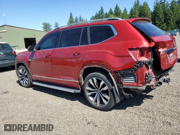2023 Volkswagen Atlas SEL Premium R-Line with VIN 1V2FR2CA4PC525005, listed as a Copart auction lot 63870585 with 31,049 mi miles and Salvage title. Bid and sale history available at DreamBid. Image 2.