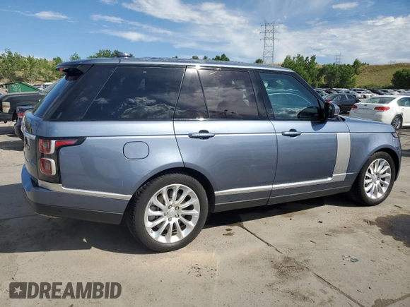 2019 Land Rover Range Rover HSE with VIN SALGS2SV8KA525147, listed as a Copart auction lot 63260595 with 47,219 mi miles and Salvage title. Bid and sale history available at DreamBid. Image 3.