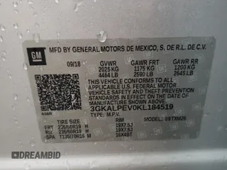 2019 GMC Terrain SLT with VIN 3GKALPEV0KL184519, listed as a Copart auction lot 44313905 with 123,026 mi miles and Salvage Title. Bid and sale history available at DreamBid. Image 14.