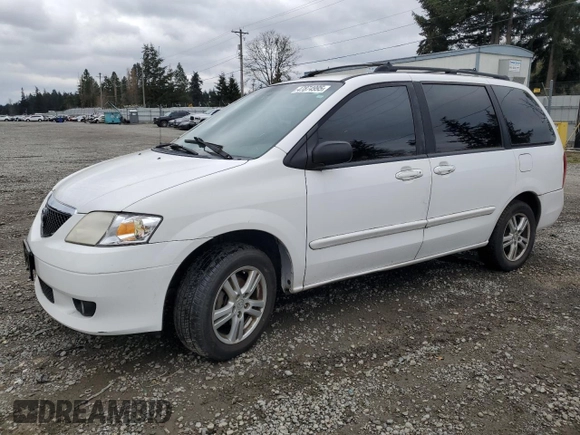 2003 Mazda MPV LX z VIN JM3LW28J530357562, wystawiony jako Copart lot #47874995 z przebiegiem 170 048 mil mil oraz Szkoda całkowita • Salvage title. Historia ofert i sprzedaży dostępna na DreamBid. Obrazek 1.