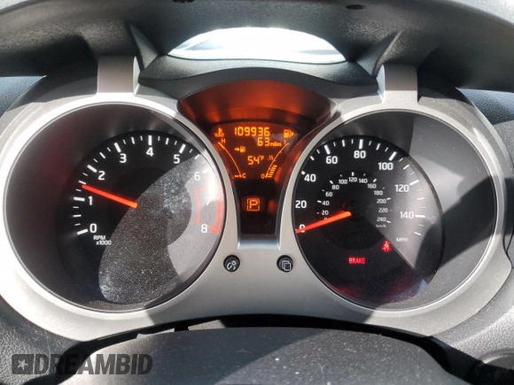 2014 Nissan Juke S with VIN JN8AF5MV5ET481301, listed as a Copart auction lot 45581615 with 109,936 mi miles and Salvage title. Bid and sale history available at DreamBid. Image 9.