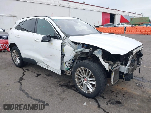 2018 Jaguar F-Pace 25t Prestige with VIN SADCK2FX5JA258604, listed as a IAAI auction lot 41752409 with 107,840 mi miles and . Bid and sale history available at DreamBid. Image 1.