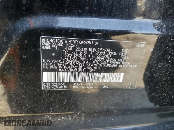 2009 Toyota RAV4 with VIN JTMBF33V295013994, listed as a Copart auction lot 49030455 with 0 mi miles and Clean Title. Bid and sale history available at carsss.com. Image 13.
