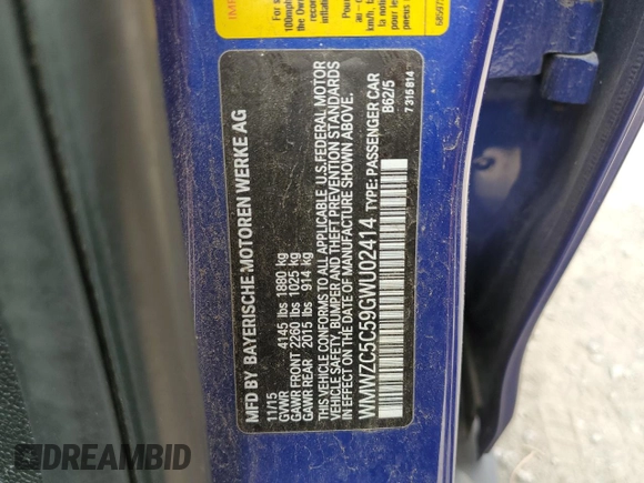 2016 MINI Countryman S with VIN WMWZC5C59GWU02414, listed as a Copart auction lot 59950285 with 106,151 mi miles and Salvage title. Bid and sale history available at DreamBid. Image 12.
